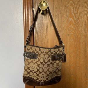 Coach Bags | Vintage Coach Signature Jacquard Monogram Shoulder Bag